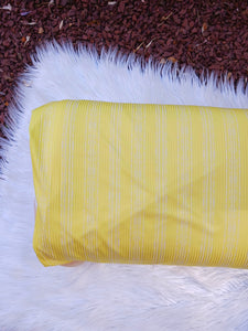 Lemon Yellow Stripes|Unbrushed Rib Knit|By the Half Yard