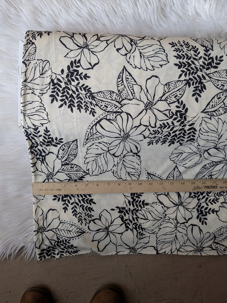 Tropical Stencil  Floral DTY | By the Half Yard