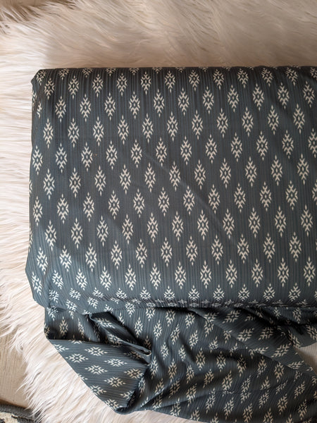 Custom Design| Aztec Diamonds |Unbrushed Rib Knit|By the Half Yard