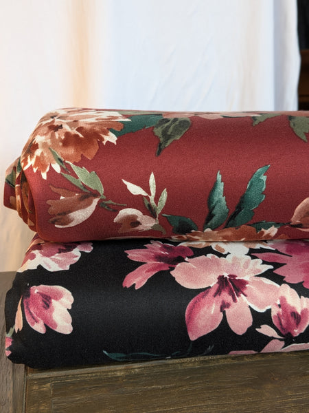Large Florals |Double Brushed Poly|By the Half Yard