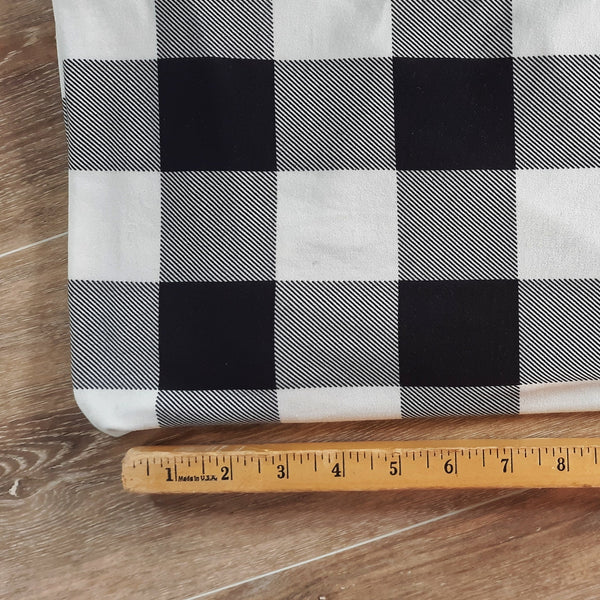 Black Buffalo Plaid| Double Brushed Poly | By the Half Yard