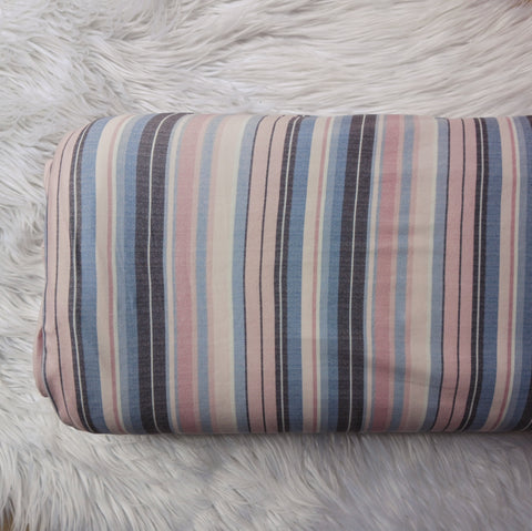 Linen Look Multi-Stripes| Double Brushed Poly|By the Half Yard