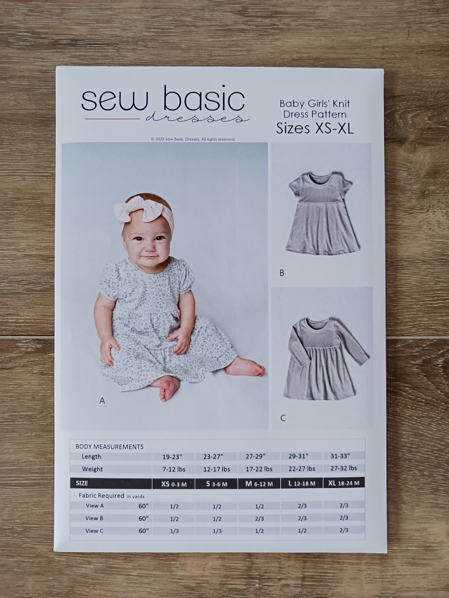 Sew Basic Baby Girl Knit Pattern | XS-XL