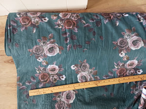 Watercolor Roses|Poly Cotton Crinkle | By the Half Yard