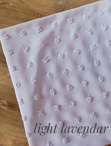 Light Lavender |Polyester Swiss Large Dots | Textured Solids|By the Half Yard