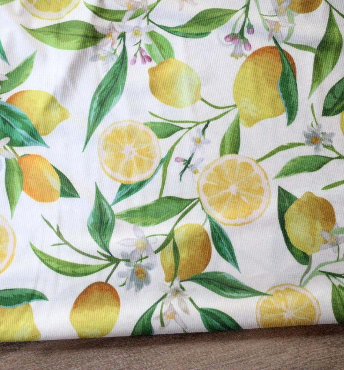 Summer Lemons | Petite Poly Rib Knit {DTY like}|By the Half Yard