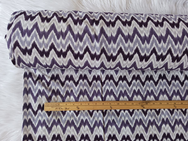 Dusty Purple Broken Chevron|Whipped Cream Polyester Knit|By the Half Yard