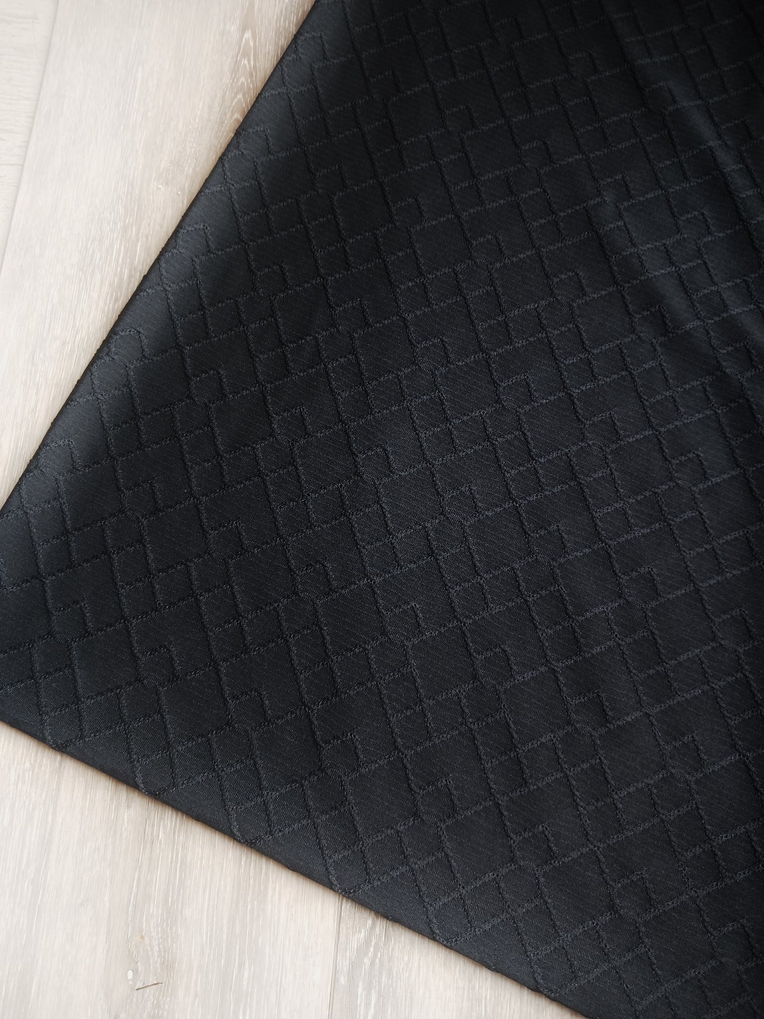 Black Diamond Jaquard Knit| Textured Solids|By the Half Yard 55"wide