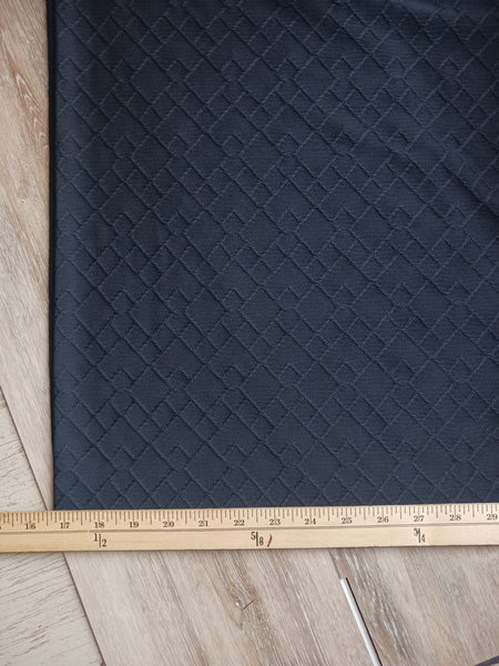 Black Diamond Jaquard Knit| Textured Solids|By the Half Yard 55"wide
