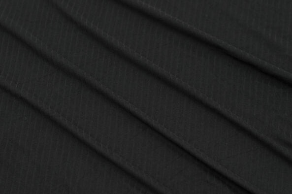 Black Brushed 8x3 Rib Knit| Solids| By the Half Yard