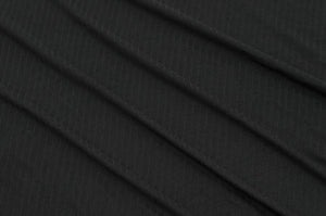 Black Brushed 8x3 Rib Knit| Solids| By the Half Yard