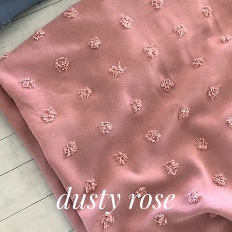 Dusty Rose|Polyester Swiss Large Dots | Textured Solids|By the Half Yard