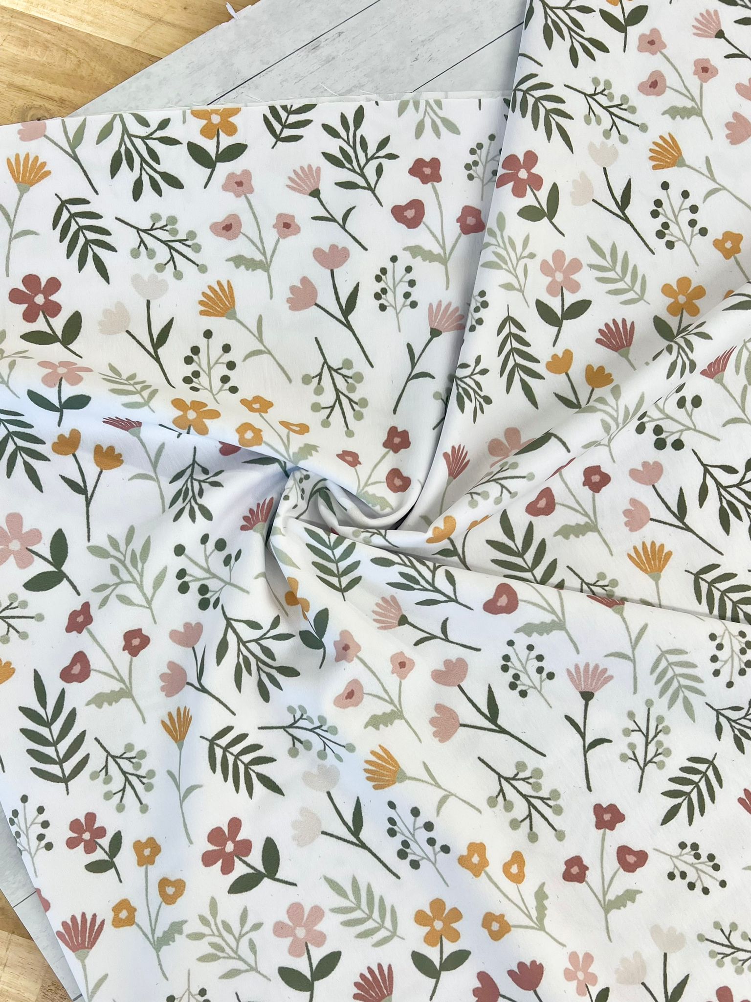 Wildflower Sprigs| Pine Skin  Polyester| By the Half Yard