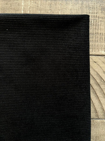 Black Stretch Corduroy| Small whale | By the Half Yard