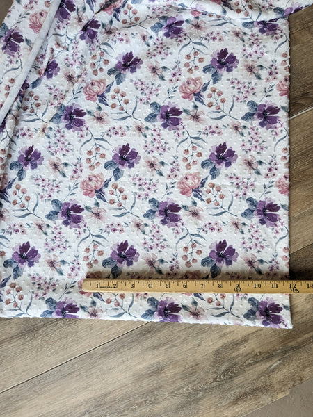 Lucy Grape Floral  |Swiss Dot Knit |By the Half Yard