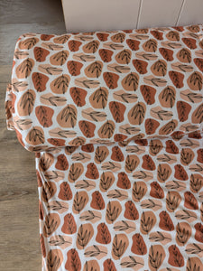 Rust Boho Leaf Print|Double Brushed Poly|By the Half Yard