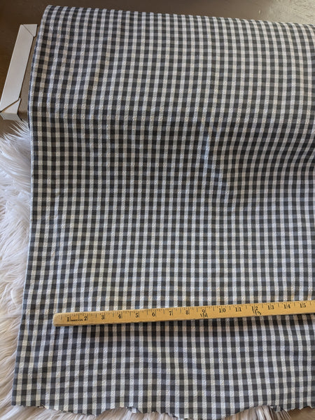 Black & White Plaid| Seersucker PolyCotton | By the Half Yard