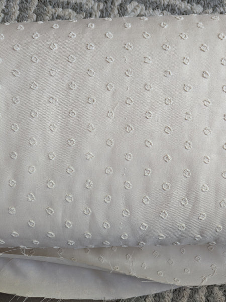 * Discounted for flaw - Taupe Linen Look |Polyester Circle Swiss Dot | Textured Solids|By the Half Yard