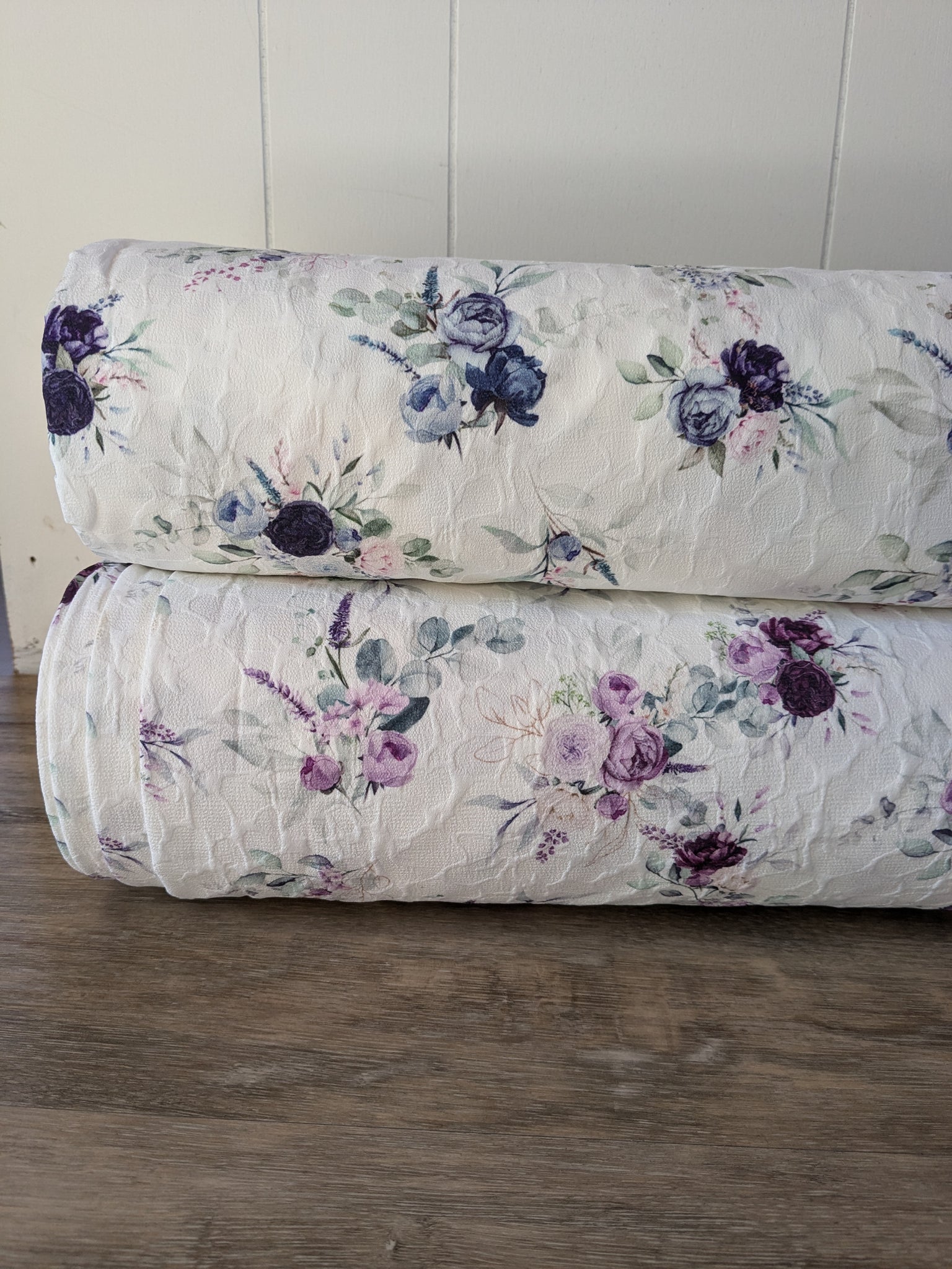 Leona Small Floral on Textured Background| Poly Jacquard | By the Half Yard