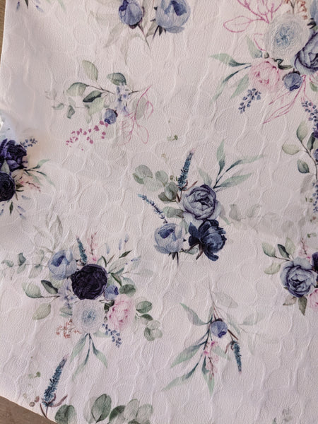 Leona Small Floral on Textured Background| Poly Jacquard | By the Half Yard