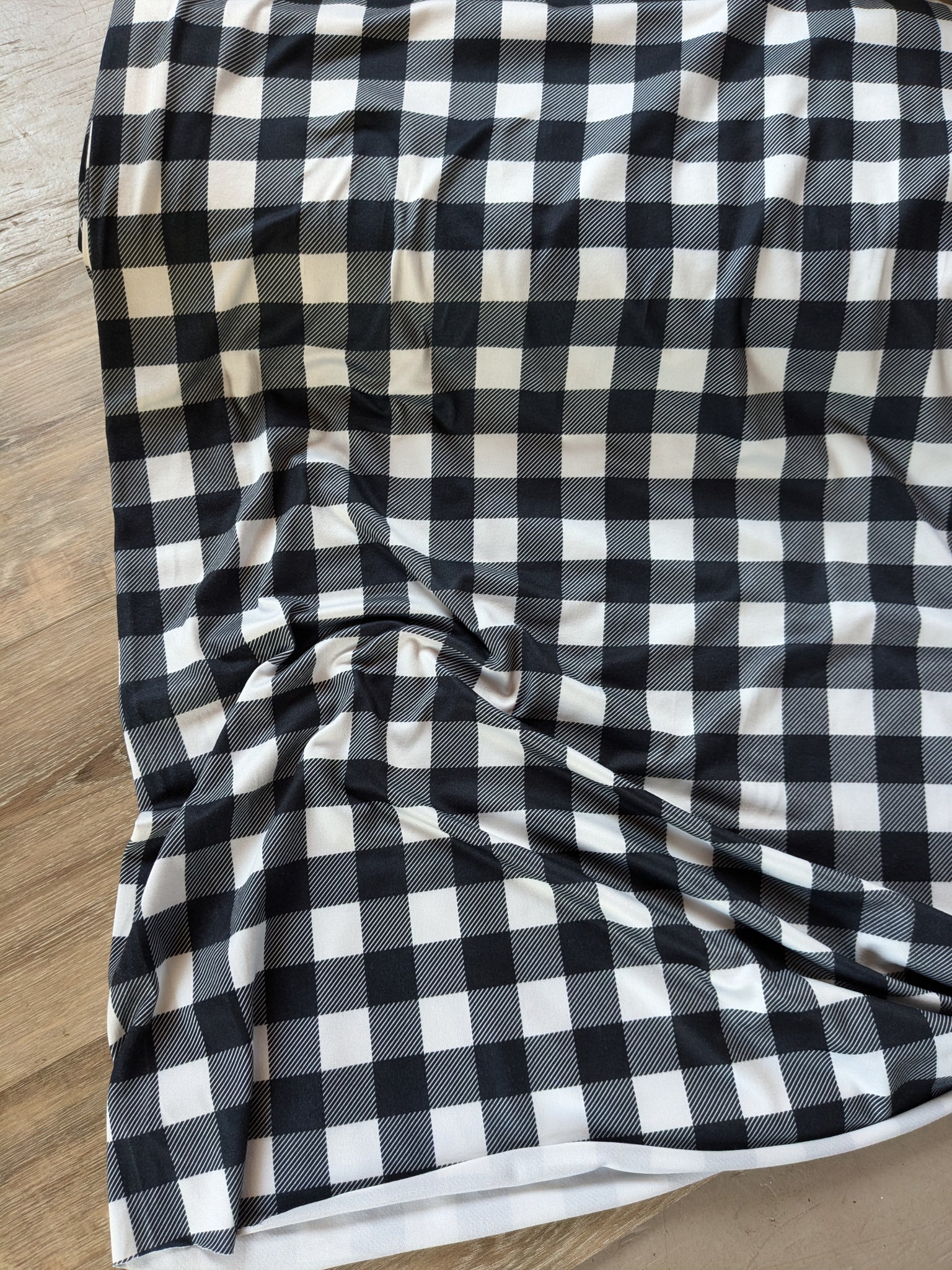 Black Buffalo Plaid| Double Brushed Poly | By the Half Yard