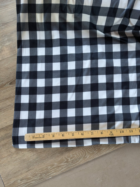 Black Buffalo Plaid| Double Brushed Poly | By the Half Yard