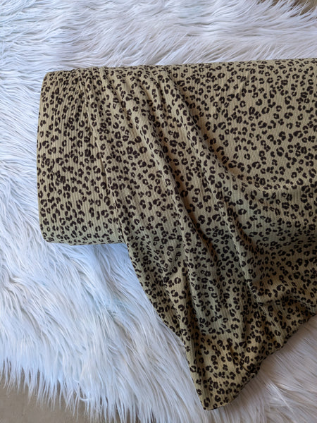 Brown Animal Print |Yummy Rib Knit|By the Half Yard