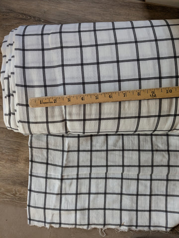 Custom Print |Farmhouse Black Plaid Printed Double Gauze Cotton| By the Half Yard