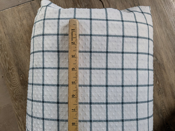 Soft Green Farmhouse Plaid Swiss Dot Knit |By the Half Yard