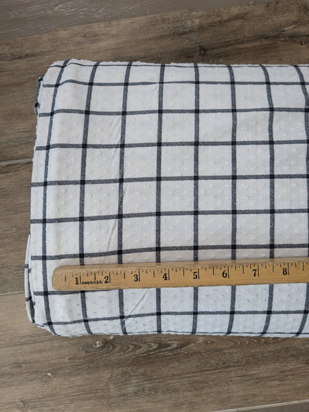 Black & White Farmhouse Plaid in  Swiss Dot Knit |By the Half Yard