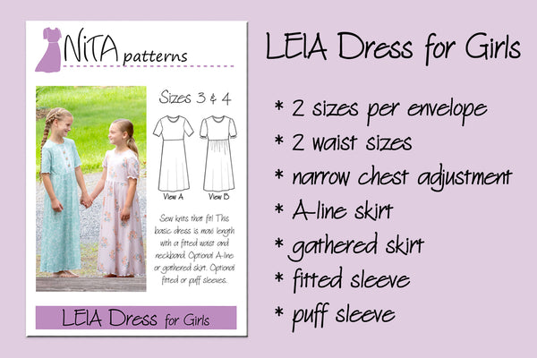 Girls LEIA Dress | NITA Ladies Dress Pattern