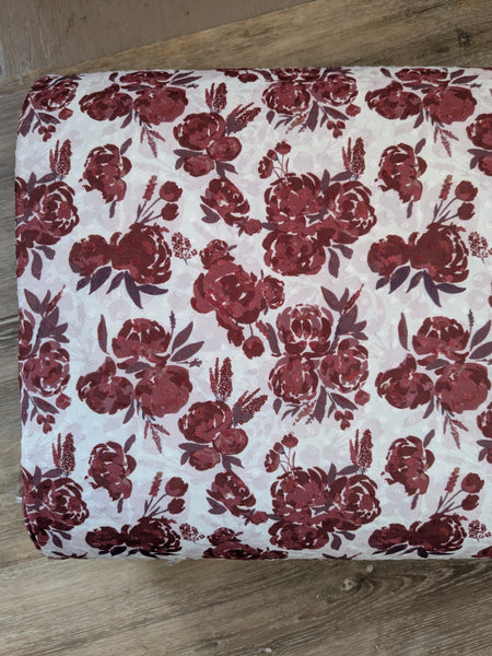 Custom Print| Christmas Watercolor Silhouette | Swiss Dot Knit |By the Half Yard