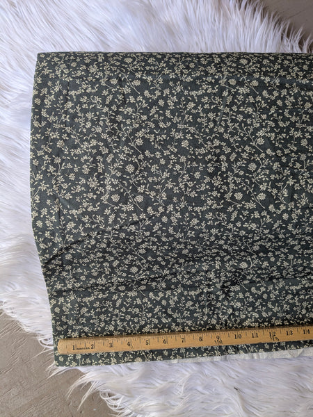 Dusty Green Vintage Print|Linen Cotton| By the Half Yard