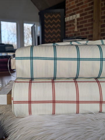 Custom Print | Windowpane Plaid | Unbrushed Rib Knit|By the Half Yard