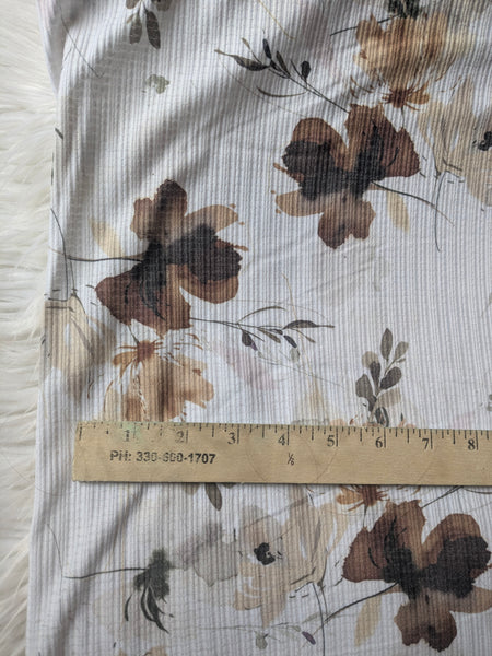 Watercolor Bouquet| Pointelle Rib Knit|By the Half Yard
