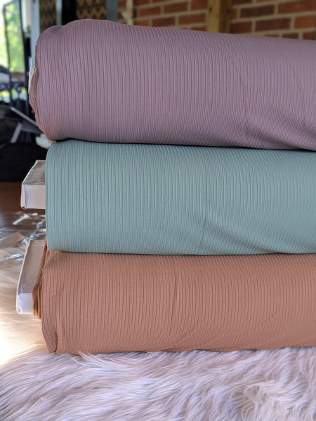 See Note: Unbrushed Rib Knit|Solids |By the Half Yard