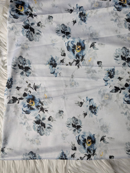 Navy Silhouette Floral DTY * See Note | By the Half Yard