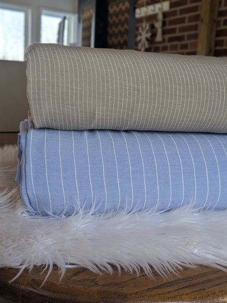 Polyester Stripes Linen Look| By the Half Yard