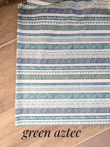 Custom Print| Green Aztec | Unbrushed Rib Knit|By the Half Yard