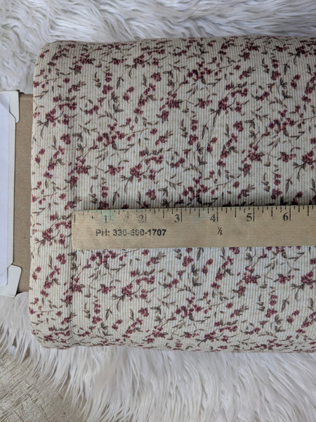 Floral Sprigs| Linen Rib Knit 48/50" wide | By the Half Yard