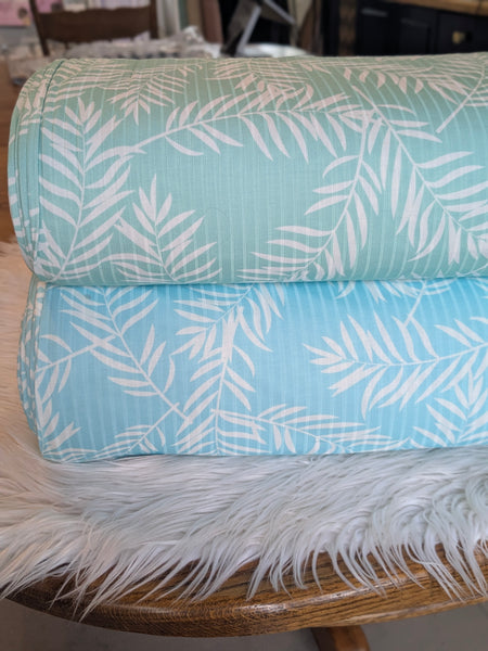 Summer Vibes Palm Leaf Print|Soft Rib Knit|By the Half Yard