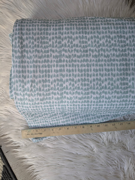 Soft Green Abstract Design| Poly Rib Knit |By the Half Yard