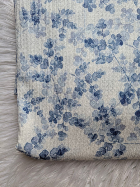 Custom Print | Blue Stems|Textured Missioni Knit| By the Half Yard