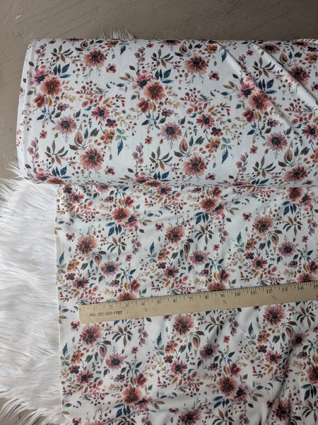 Autumn Floral |Moss Crepe Knit | By the Half Yard
