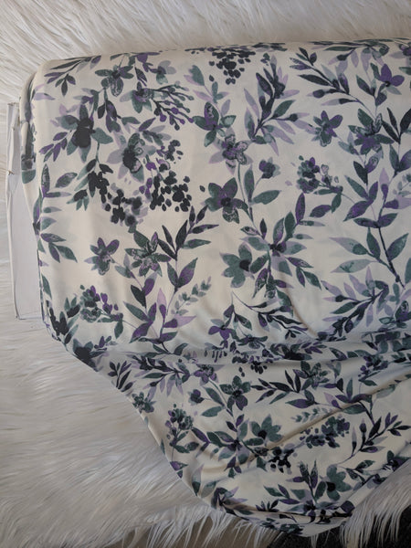 Purple & Black Leafy DTY | By the Half Yard