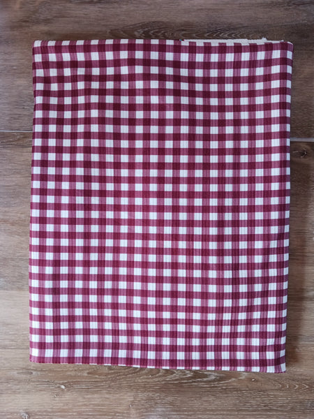 Gingham Small Plaid | Unbrushed Rib Knit|By the Half Yard