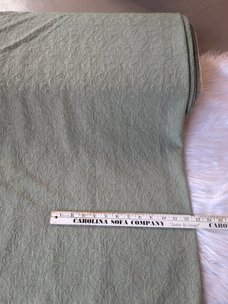 Dusty Sage Daisy Lacy Look Knit| Solids|By the Half Yard
