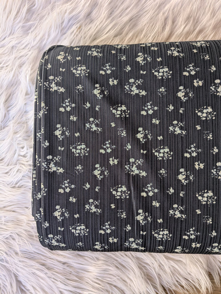Custom Print |Vintage Bouquets|Unbrushed Variegated Rib Knit|By the Half Yard