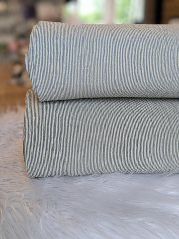 Seersucker Polyester Vintage Pinstripes| By the Half Yard