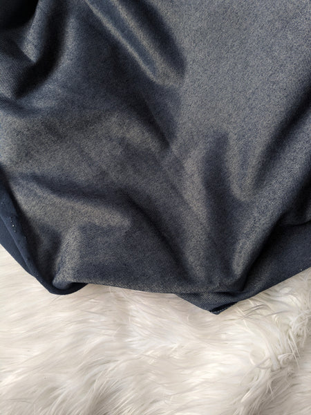 Navy Mock Denim Knit|Solids|By the Half Yard